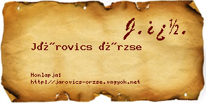 Járovics Örzse névjegykártya
